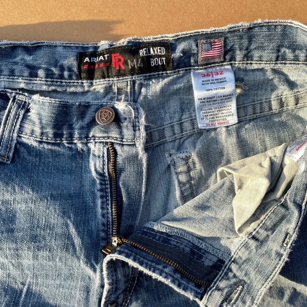 Ariat FR M4 Relaxed Boot Jeans Mens 36x32 Blue Workwear Flame Resistant Denim